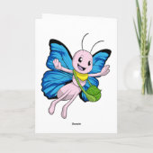 ハンドバッグを持つ蝶 カード (裏面)