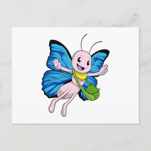 ハンドバッグを持つ蝶 ポストカード (正面)