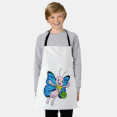 ハンドバッグ付き蝶 エプロン (着用した状態)