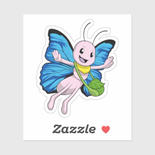 ハンドバッグ付き蝶 シール (シート)