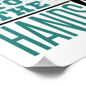 ハンドバレーボール中おもしろい遮断薬に話す ポスター (角)