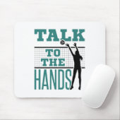 ハンドバレーボール中おもしろい遮断薬に話す マウスパッド (マウス)