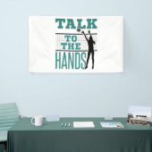 ハンドバレーボール中おもしろい遮断薬に話す 横断幕 (トレードショー)