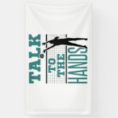 ハンドバレーボール中おもしろい遮断薬に話す 横断幕 (縦)