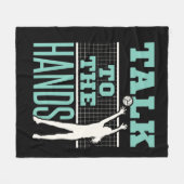 ハンドバレーボール選手のブロッカーに話す フリースブランケット (正面(横))