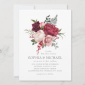 ハンドバ絵を描ルガンディバラフローラシルバースクリプト 招待状 (正面)