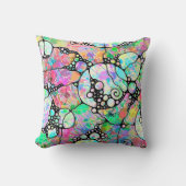 ハンドパターンとデジタル絵を描パターンのアート31 クッション (正面)