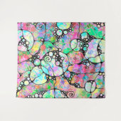 ハンドパターンとデジタル絵を描パターンのアート31 タペストリー (正面(横))