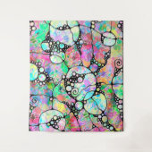 ハンドパターンとデジタル絵を描パターンのアート31 タペストリー (正面)