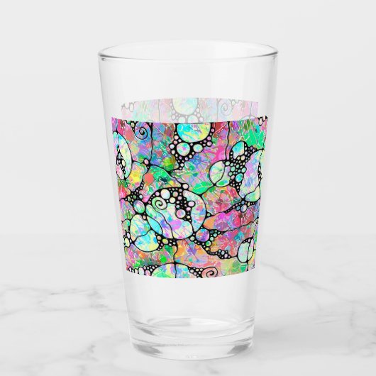 ハンドパターンとデジタル絵を描パターンのアート31 タンブラーグラス (正面)