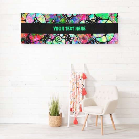 ハンドパターンとデジタル絵を描パターンのアート31 横断幕 (インサイチュ)