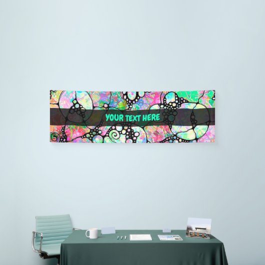 ハンドパターンとデジタル絵を描パターンのアート31 横断幕 (トレードショー)