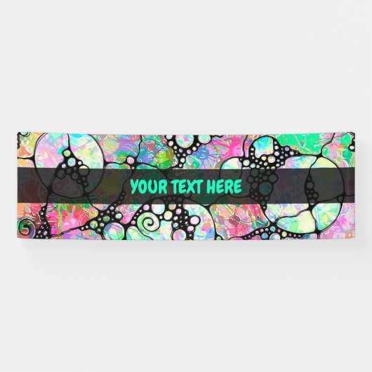 ハンドパターンとデジタル絵を描パターンのアート31 横断幕 (横)