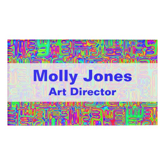 ハンドパターンとデジタル絵を描パターンのアート42 名札 (正面)