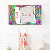 ハンドパターンとデジタル絵を描パターンのアート42 横断幕 (インサイチュ)