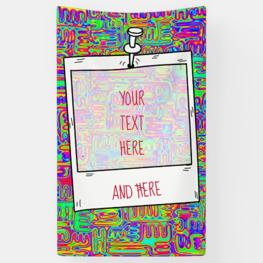 ハンドパターンとデジタル絵を描パターンのアート42 横断幕 (縦)