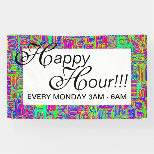 ハンドパターンとデジタル絵を描パターンのアート42 横断幕 (横)