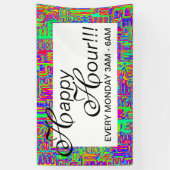 ハンドパターンとデジタル絵を描パターンのアート42 横断幕 (縦)