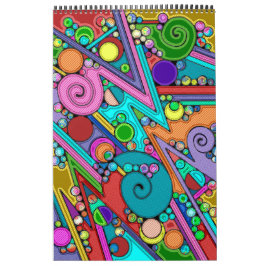 ハンドパターンとデジタル絵を描パターン12 カレンダー