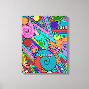 ハンドパターンとデジタル絵を描パターン12 キャンバスプリント