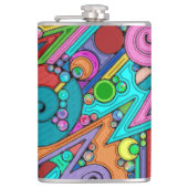 ハンドパターンとデジタル絵を描パターン12 フラスク (正面)