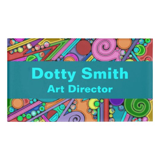 ハンドパターンとデジタル絵を描パターン12 名札 (正面)