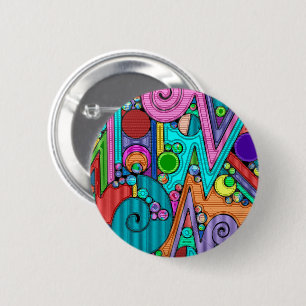 ハンドパターンとデジタル絵を描パターン12 缶バッジ