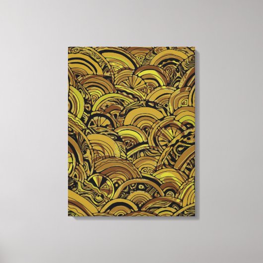 ハンドパターンとデジタル絵を描パターン15 キャンバスプリント (正面)