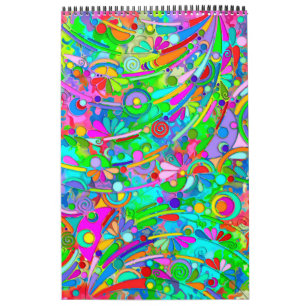 ハンドパターンとデジタル絵を描パターン18 カレンダー