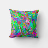 ハンドパターンとデジタル絵を描パターン18 クッション (正面)