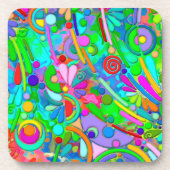 ハンドパターンとデジタル絵を描パターン18 コースター (正面)