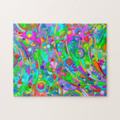 ハンドパターンとデジタル絵を描パターン18 ジグソーパズル (横)