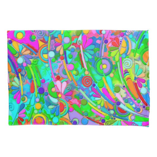 ハンドパターンとデジタル絵を描パターン18 枕カバー (正面)