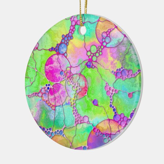 ハンドパターンとデジタル絵を描パターン41 セラミックオーナメント (左)