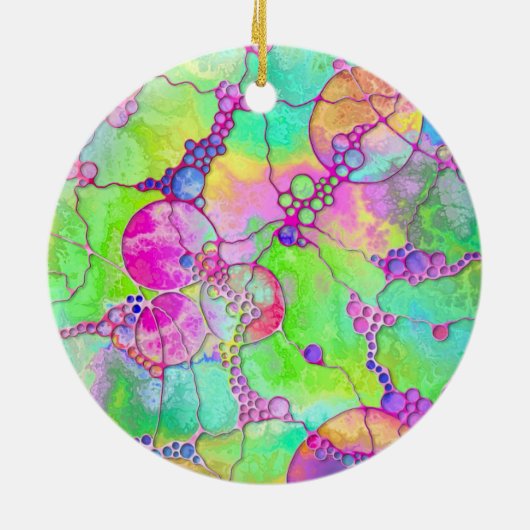 ハンドパターンとデジタル絵を描パターン41 セラミックオーナメント (裏面)