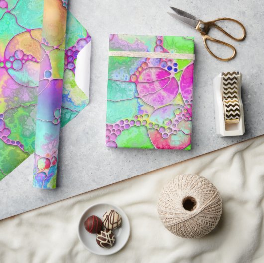 ハンドパターンとデジタル絵を描パターン41 ラッピングペーパー (クラフト)