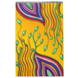 ハンドパターンとデジタル色彩の鮮やかパターンアート9 カレンダー