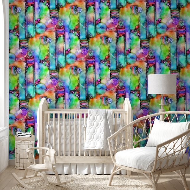 ハンドパターン及び色彩の鮮やかデジタルパターンアート64a 壁紙 (キッズ)