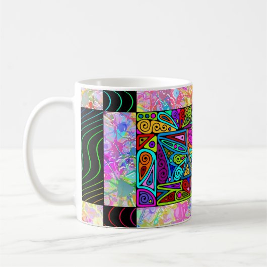 ハンドパター絵を描ルアート1 コーヒーマグカップ (左)