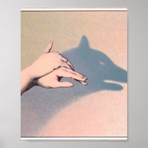 ハンドパペットウルフビクトリアンヴィンテージChiaroscuro ポスター