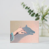 ハンドパペットウルフビクトリアンヴィンテージChiaroscuro ポストカード (スタンド正面)