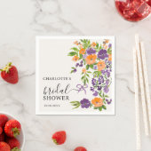 ハンドパー絵を描プルオレンジフローラブライダルシャワー スタンダードカクテルナプキン (インサイチュ)