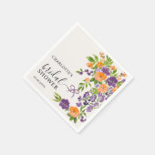 ハンドパー絵を描プルオレンジフローラブライダルシャワー スタンダードカクテルナプキン (角)