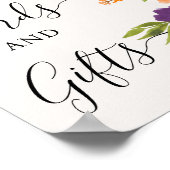 ハンドパー絵を描プルオレンジフローラブライダルシャワー ポスター (角)