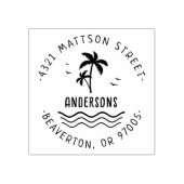 ハンドパ書ーム – ツリートロピカル差出人住所 ラバースタンプ (インプリント)