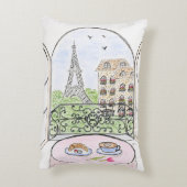 ハンドパ絵を描リお洒落エッフェルタワーRIGHT アクセントクッション (裏面(縦))