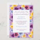 ハンドパ絵を描ンシーフローラガーデンパーティー誕生日 招待状 (正面)