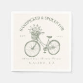 ハンドピックフローラ自転車シャワー スタンダードカクテルナプキン (正面)
