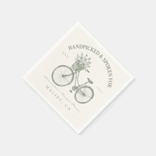 ハンドピックフローラ自転車シャワー スタンダードカクテルナプキン (角)