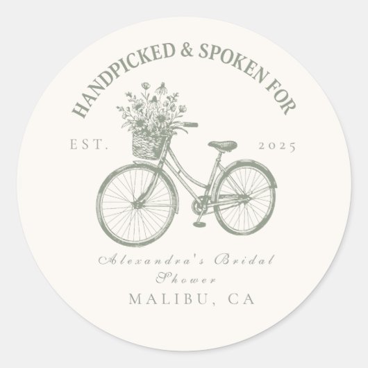 ハンドピックフローラ自転車シャワー ラウンドシール (正面)